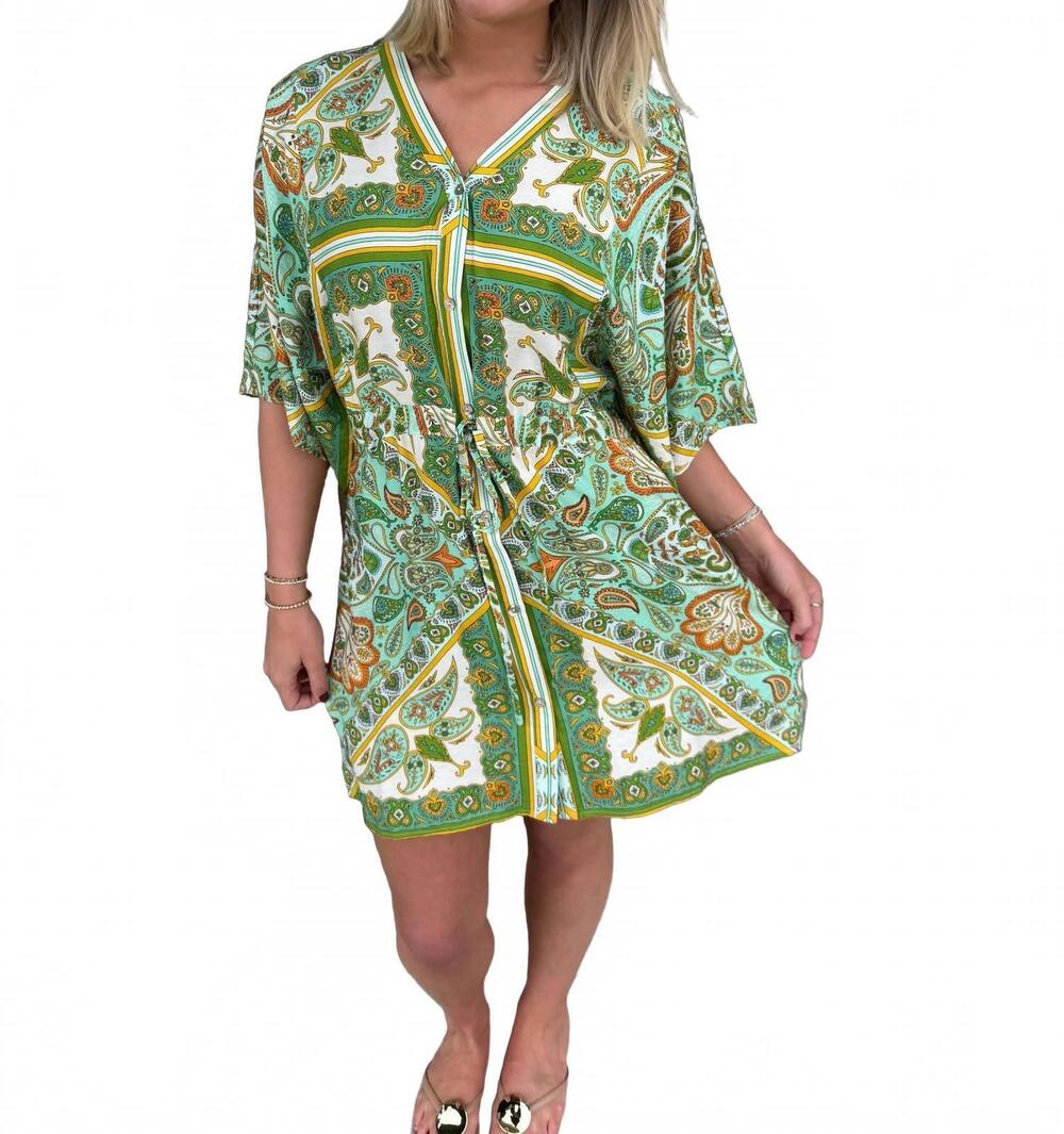 NEW MOLLY BRACKEN kimono ines dress in green